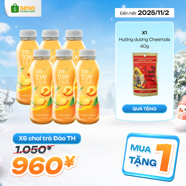 6 Chai Trà Đào TH - Tặng Hướng Dương CheerTalk 40g
