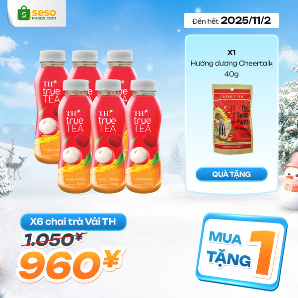 6 Chai Trà Vải TH - Tặng Hướng Dương CheerTalk 40g