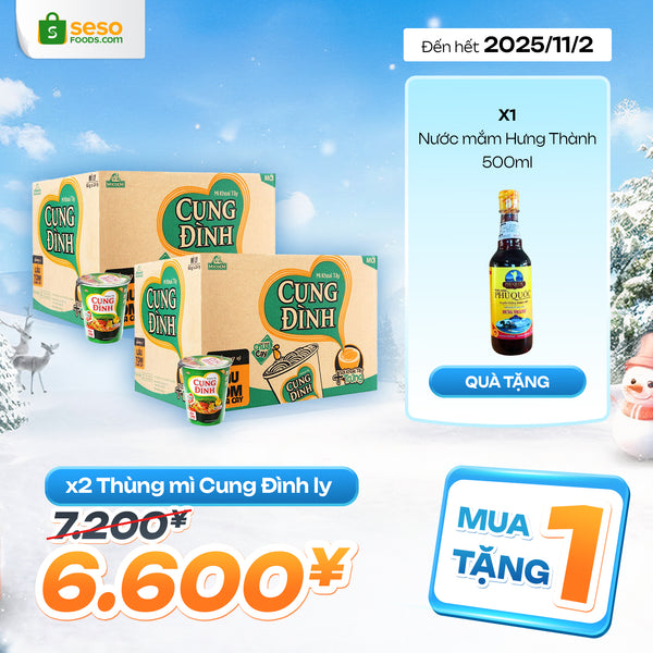 2 thùng mì Cung Đình ly - Tặng Nước mắm Hưng Thành 500ml
