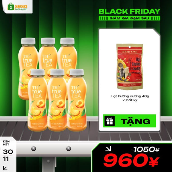 6 trà đào TH TẶNG Hạt hướng dương Cheertalk 40g