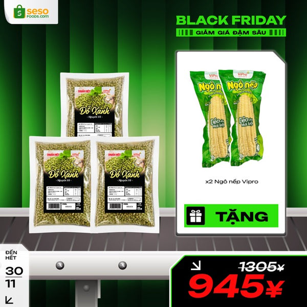 3 đậu xanh nguyên vỏ TẶNG 2 ngô nếp Tây Bắc