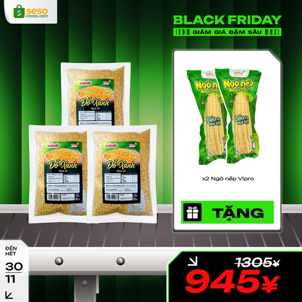 3 đậu xanh tách vỏ TẶNG 2 ngô nếp Tây Bắc