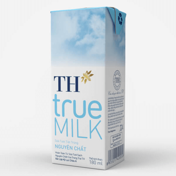 Sữa tươi TH True Milk nguyên chất 180ml