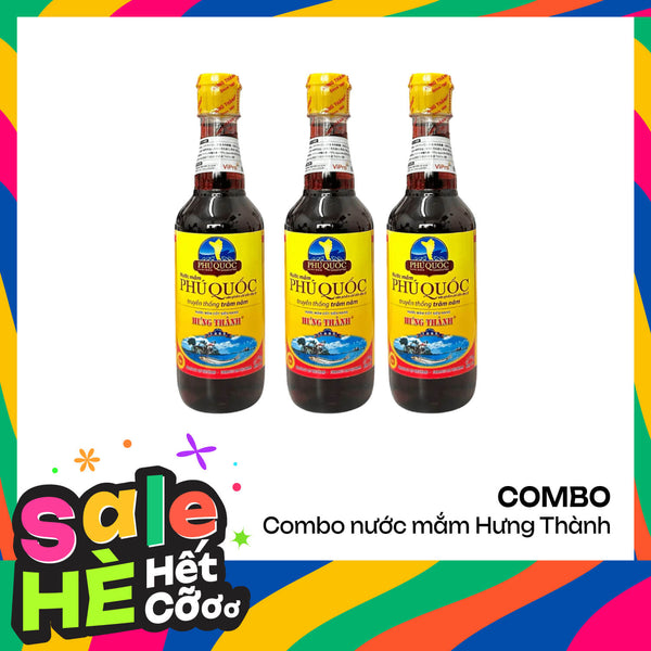 Combo 3 chai Nước mắm Phú Quốc Hưng Thành 35 độ đạm 500ml