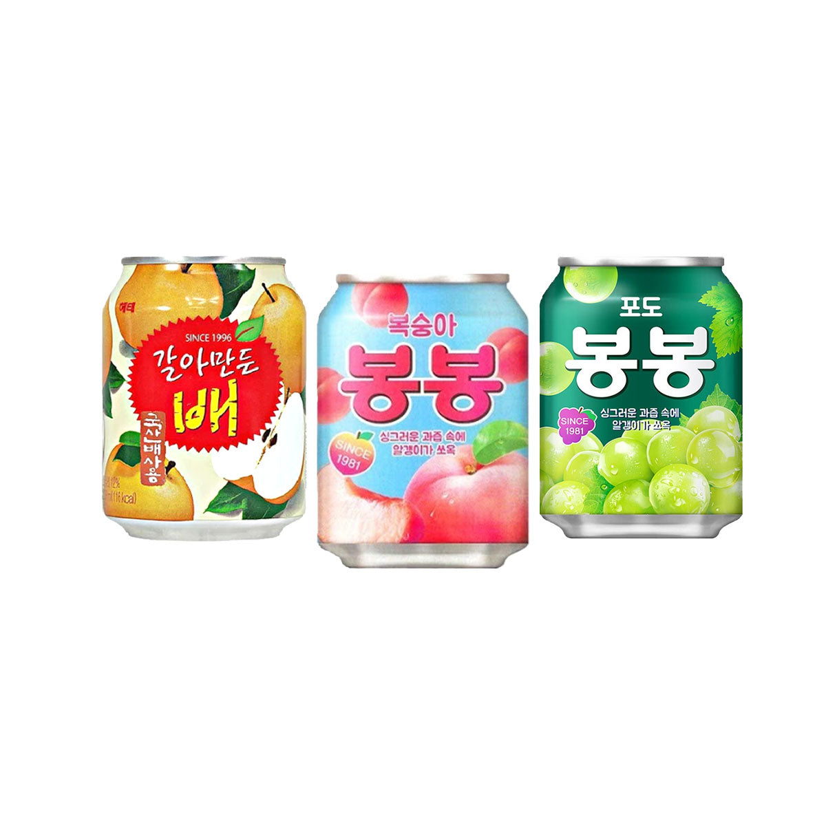 Combo 3 nước hoa quả có nhân Hàn Quốc (nước lê- nho- đào)