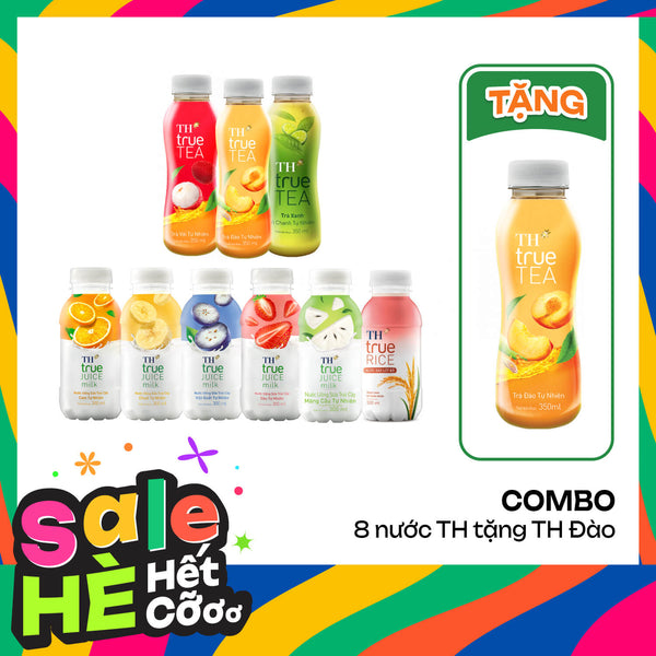 Combo 8 nước TH tặng kèm 1 chai TH Đào