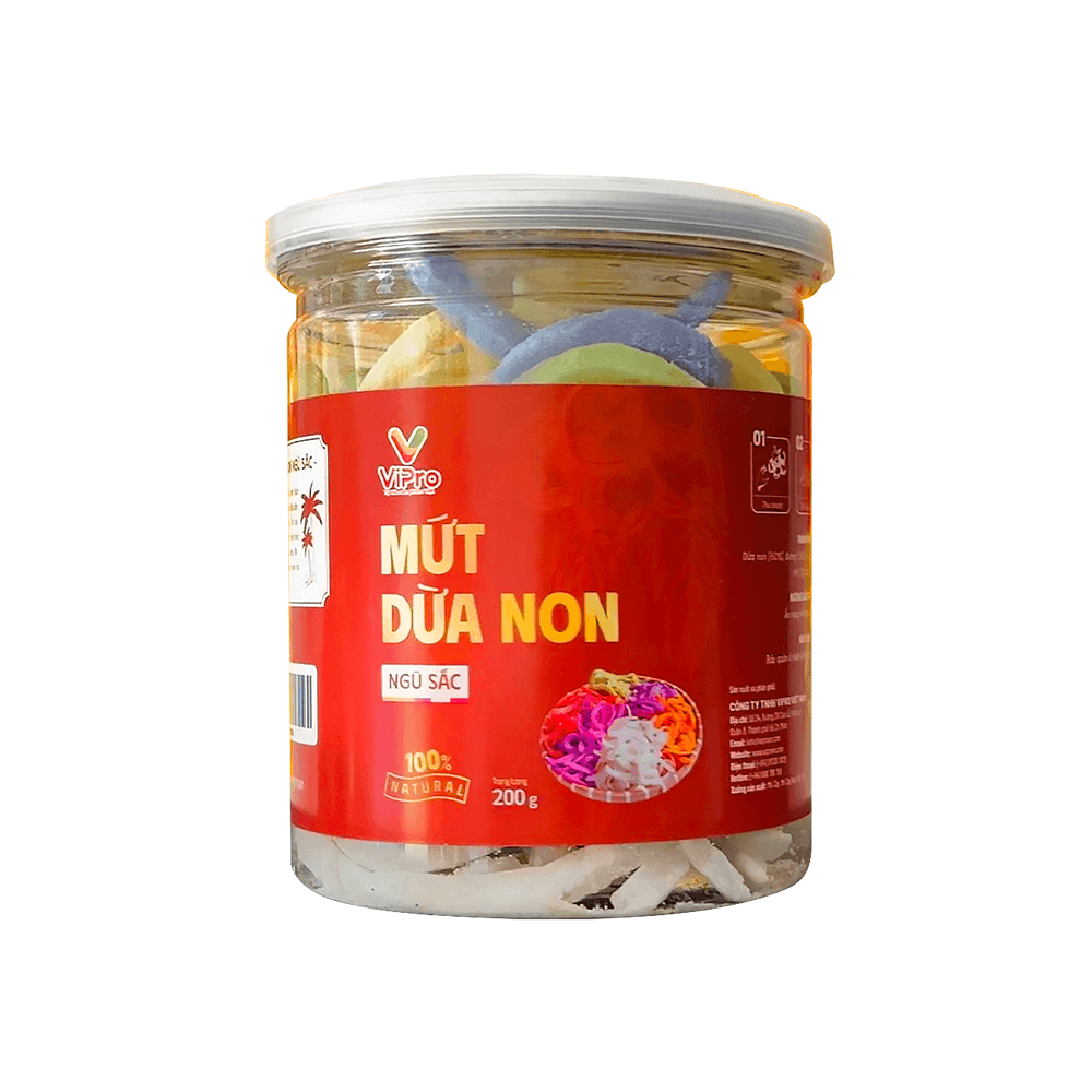 [SALE] Mứt dừa non Ngũ sắc 200g