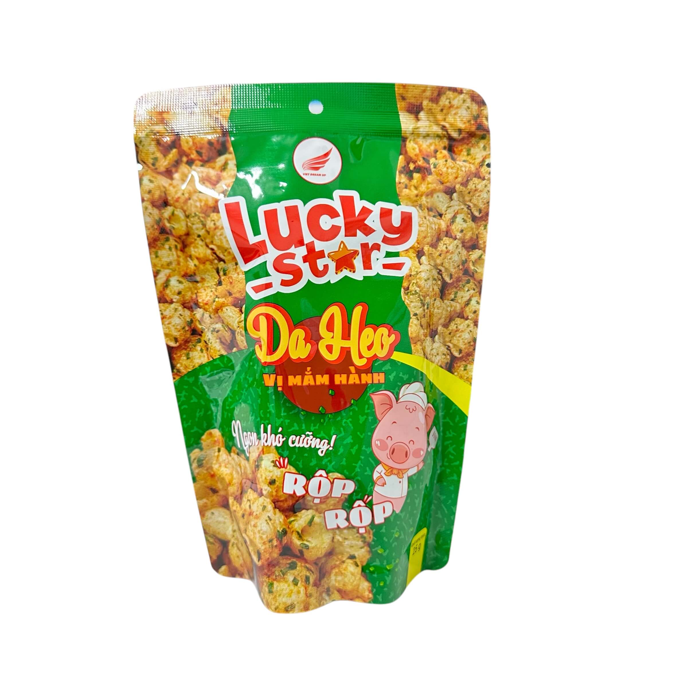 Snack da heo chiên giòn Lucky star - Mắm hành 25g