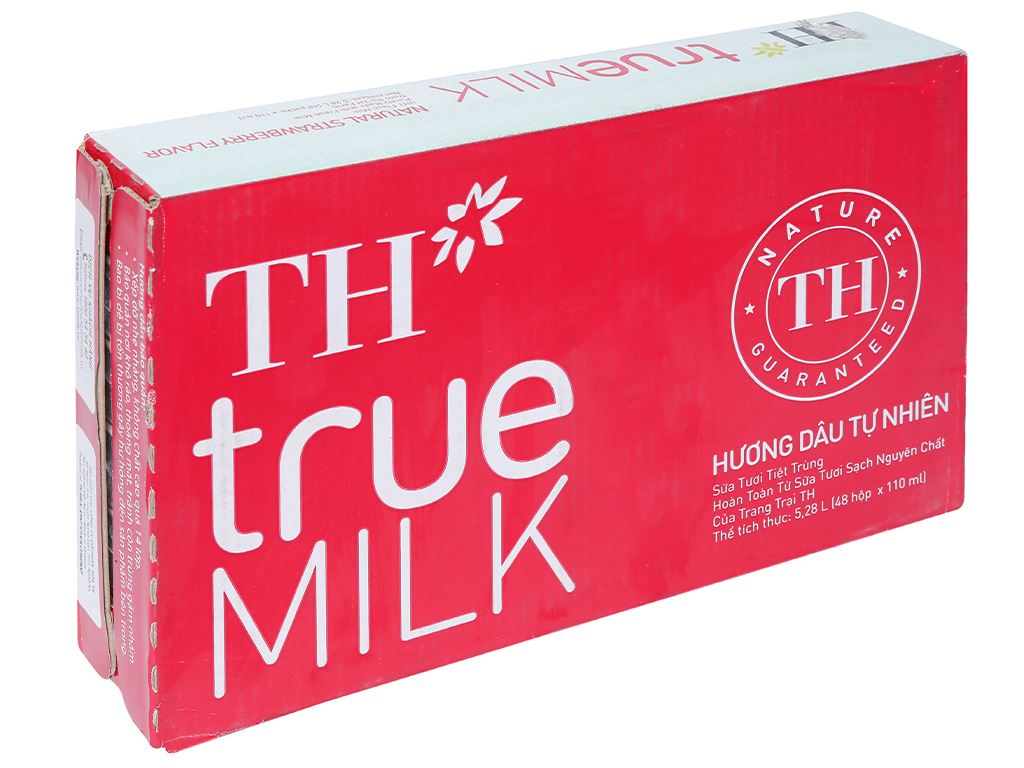 Sữa tươi Tiệt Trùng TH true milk vị dâu 180ml