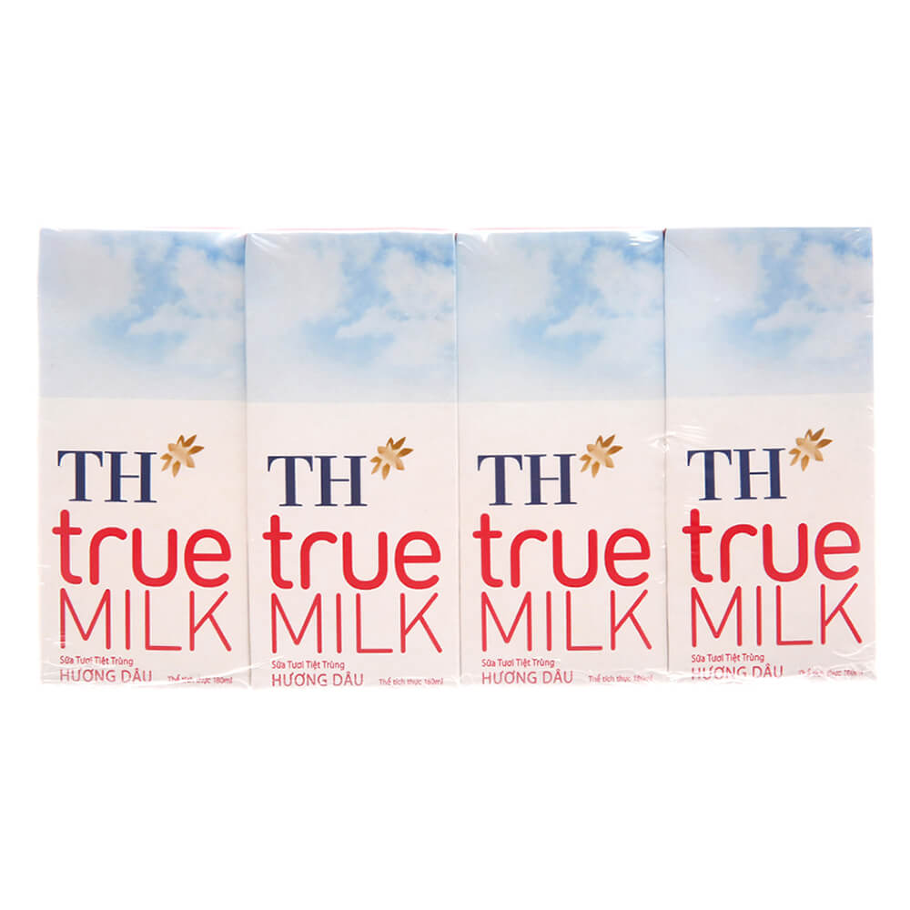 Sữa tươi Tiệt Trùng TH true milk vị dâu 180ml – Sesofoods