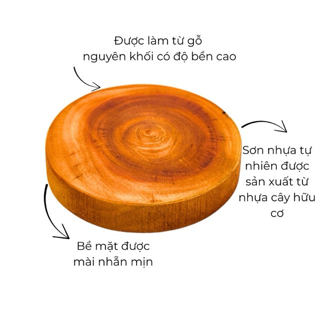 Thớt Tròn Gỗ Xà Cừ Ohi@ma (Ohiama)