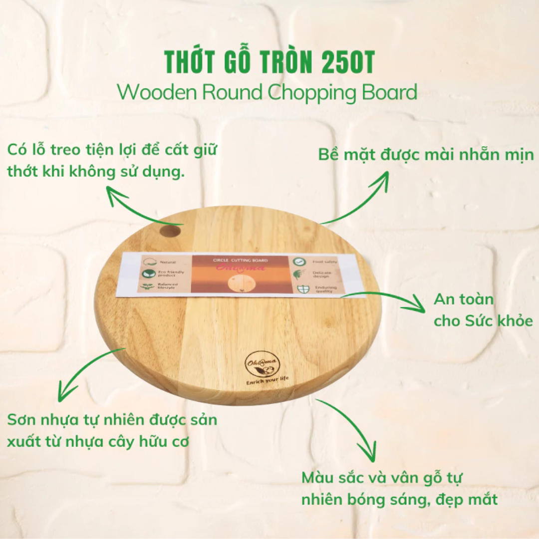 Thớt Tròn Gỗ 250T Ohi@ma (Ohiama)