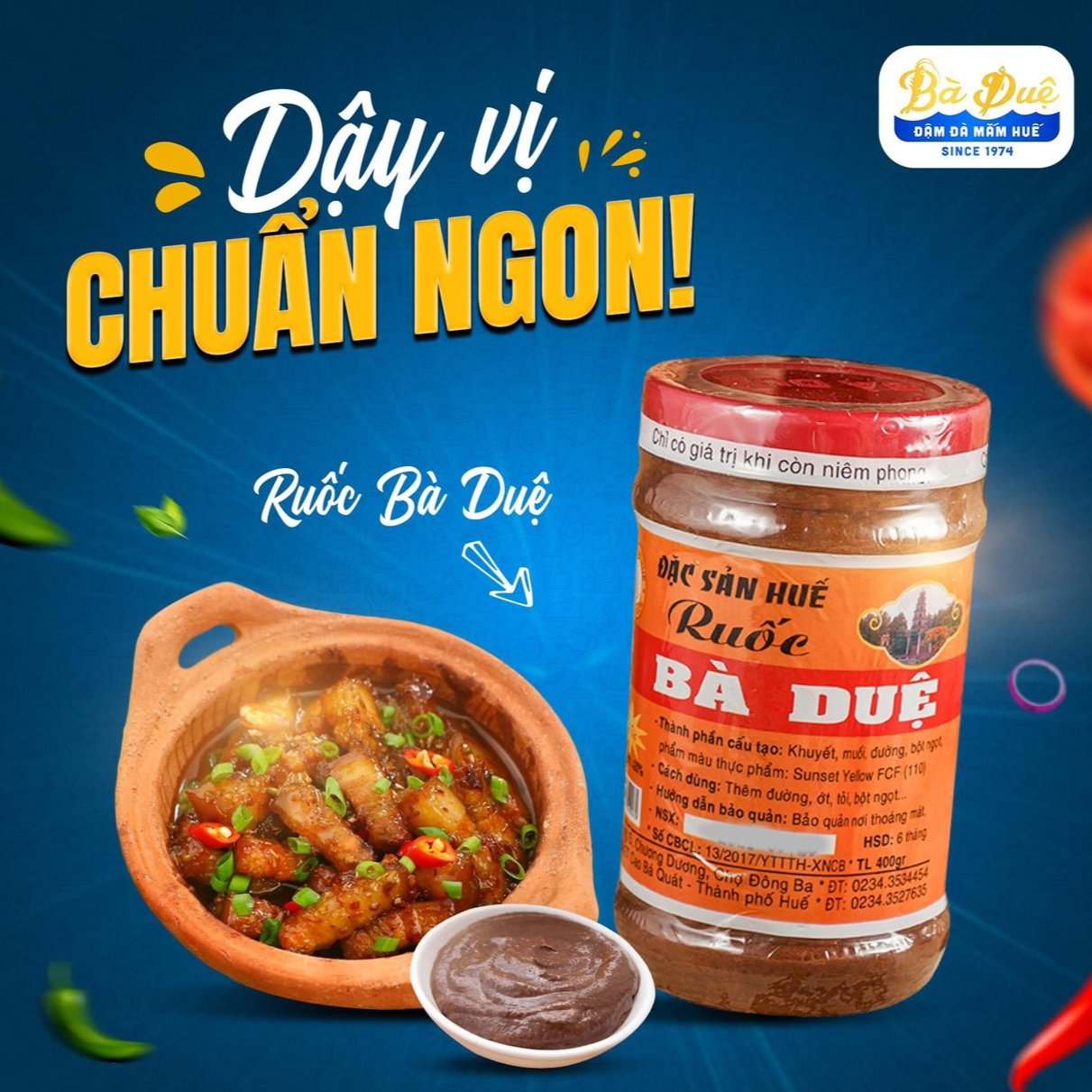 [Đặc sản Huế] Mắm ruốc Huế Bà Duệ