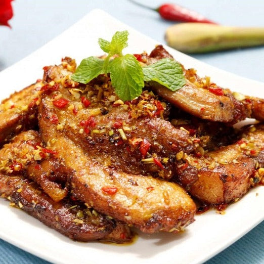 Sườn nướng sả ớt ướp sẵn (chưa nấu chín)